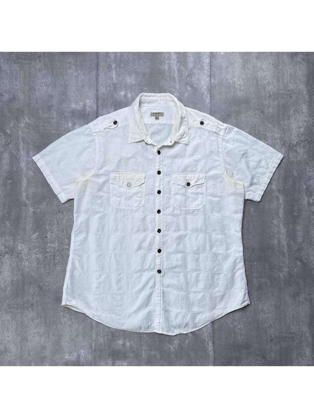Y2K Burberry 00s white button up shirt